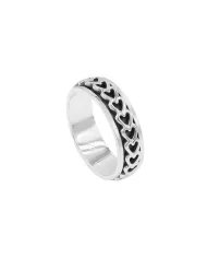 925 Sterling Silver Heart Spinner Ring - Handmade Anxiety & Fidget