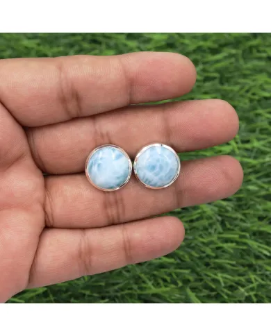 Larimar Men's Cufflinks - 925 Sterling Silver Formal Accessory