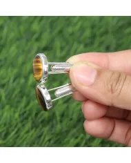 Natural Tiger Eye Cufflinks in Sterling Silver – Luxury Men’s Accessories