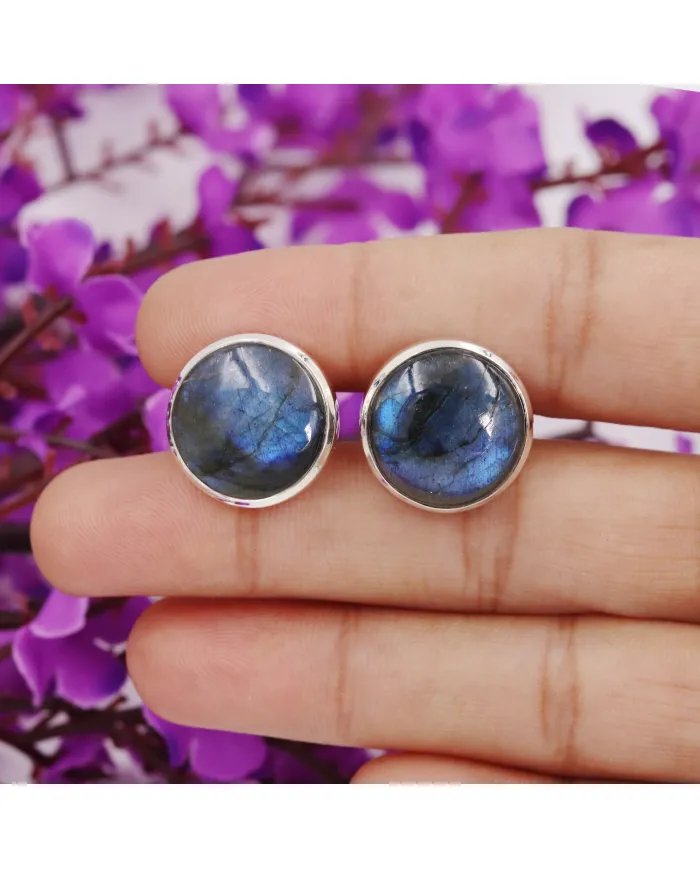 Labradorite Cufflinks – Handmade 925 Sterling Silver Luxury Gift for Him