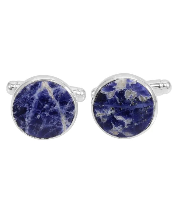 Royal Sodalite Cufflinks – 925 Sterling Silver Men’s Accessories