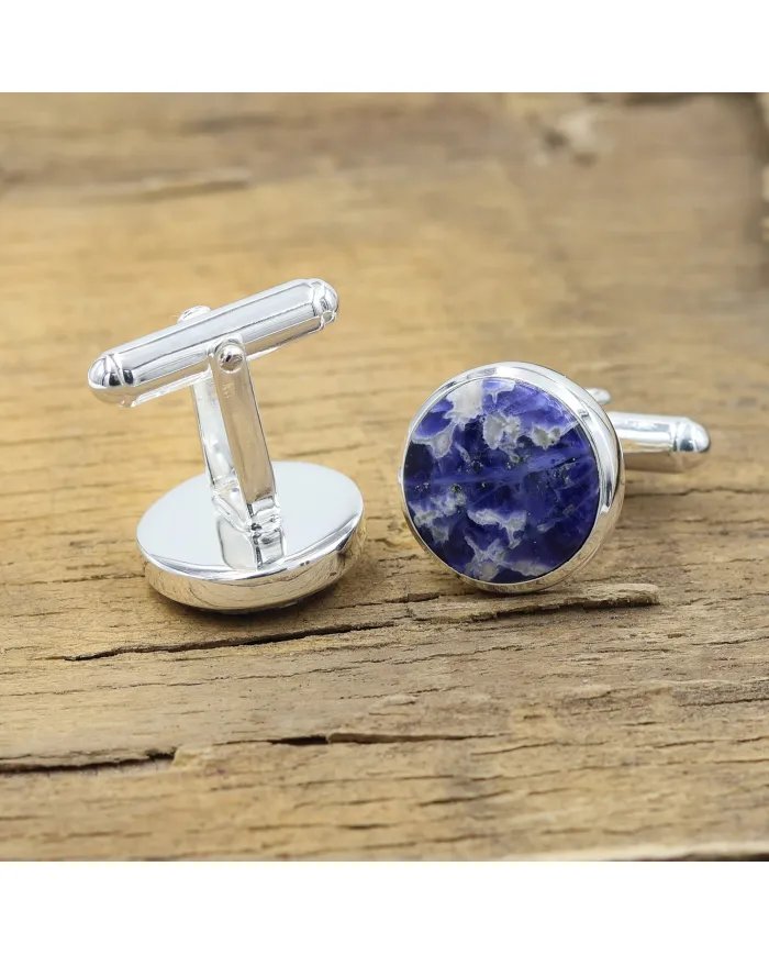 Royal Sodalite Cufflinks – 925 Sterling Silver Men’s Accessories