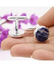 Royal Sodalite Cufflinks – 925 Sterling Silver Men’s Accessories