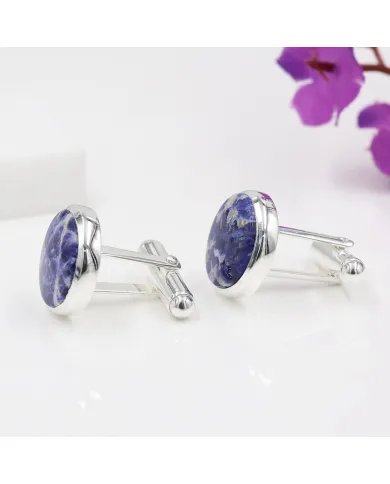 Royal Sodalite Cufflinks – 925 Sterling Silver Men’s Accessories