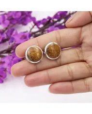 Mariam Jasper Gemstone Cufflinks - 925 Sterling Silver Unique Jewelry