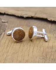 Mariam Jasper Gemstone Cufflinks - 925 Sterling Silver Unique Jewelry