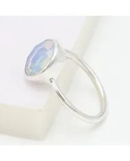 Opal Quartz Ring - 925 Sterling Silver Handmade Minimalist Jewelry
