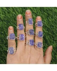 Raw Tanzanite Ring – 925 Sterling Silver Handmade Gemstone Jewelry