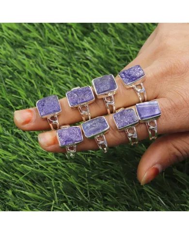 Raw Tanzanite Ring – 925 Sterling Silver Handmade Gemstone Jewelry