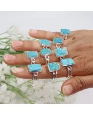 Raw Arizona Turquoise Ring - 925 Sterling Silver Gemstone Jewelry