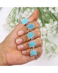 Raw Arizona Turquoise Ring - 925 Sterling Silver Gemstone Jewelry