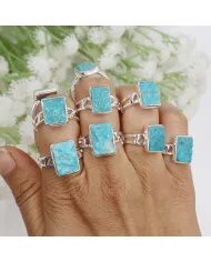 Natural Arizona Turquoise Ring - 925 Sterling Silver Gemstone Jewelry