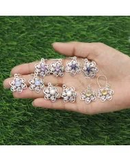 Handmade Lapis Lazuli Earrings – 925 Sterling Silver Flower Design