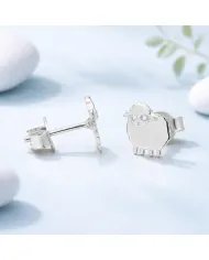 Moissanite Cute Sheep Stud Earrings – 925 Sterling Silver Animal Jewelry