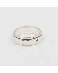 Sterling Silver Blue Topaz Zircon Spinner Ring – Fidget Anxiety Relief