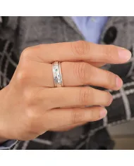 Sterling Silver Blue Topaz Zircon Spinner Ring – Fidget Anxiety Relief