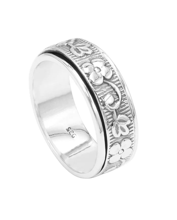 Designer Spinner Ring - 925 Sterling Silver Fidget & Meditation Jewelry