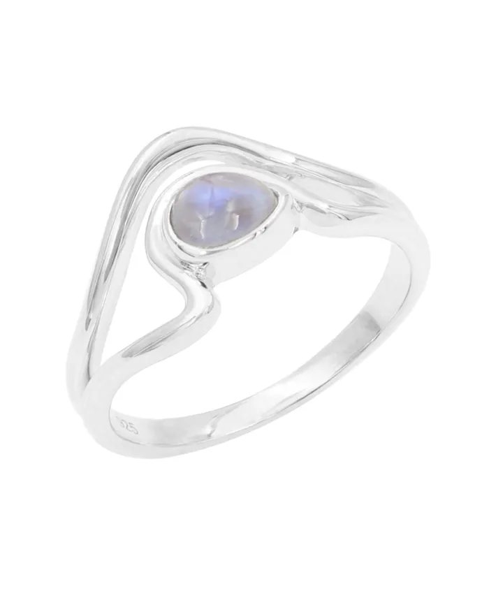 Rainbow Moonstone Ring - 925 Sterling Silver Handmade Gemstone Jewelry