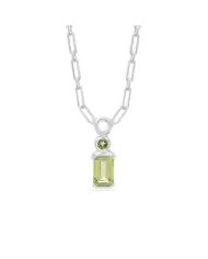 Emerald & Moissanite Pendant - 925 Silver Handmade Jewelry for Her