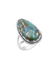 Arizona Turquoise Ring – Handmade Sterling Silver Boho Statement Jewelry