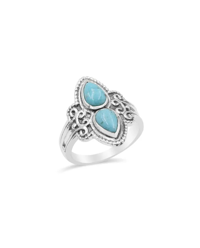 Arizona Turquoise Ring – Handmade Sterling Silver Boho Statement Jewelry for Women