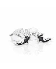 Moissanite Killer Whale Studs - 925 Sterling Silver Sea Animal Jewelry