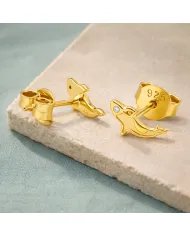 Moissanite Killer Whale Studs - Gold Plated 925 Silver Sea Animal