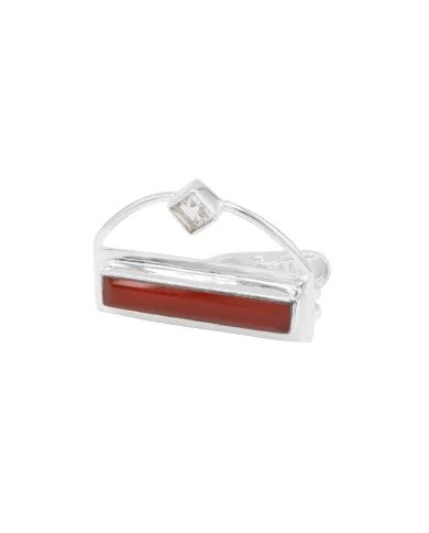 Classic Red Onyx Tie Clip – Elegant Handmade Men's Gift