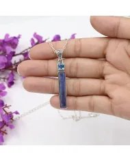 Kyanite Pendant - 925 Sterling Silver Swiss Blue Topaz Gemstone Jewelry