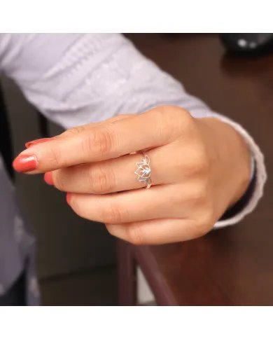 925 Sterling Silver Handmade Lotus Ring - Dainty Minimalist Jewelry