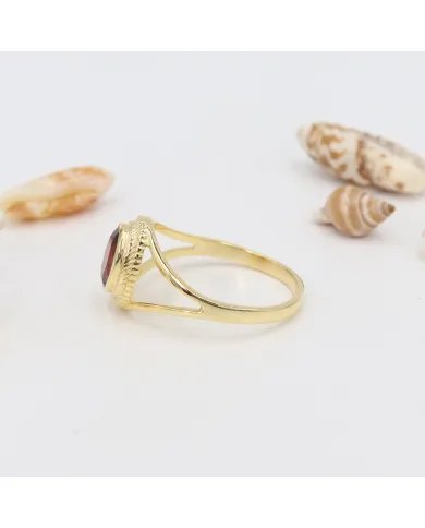 Garnet Gemstone Ring - 925 Sterling Silver Handmade Versatile Jewelry