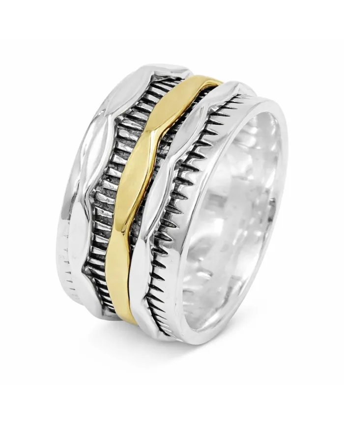 Brass Spinner Ring - Sterling Silver Ring Oxidised Handmade Ring Stress Relief Ring Meditation Ring Anxiety Ring Unisex Jewelry