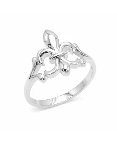 Silver Fleur-de-Lis Ring - 925 Silver Band Ring Silver Ring Statement Ring Handmade Ring for women
