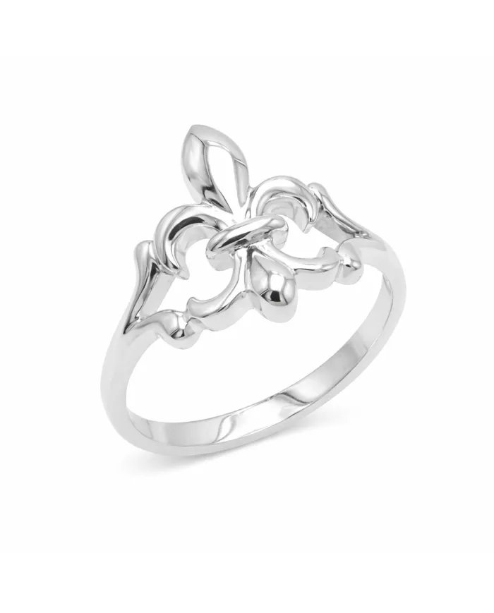 Silver Fleur-de-Lis Ring - 925 Silver Band Ring Silver Ring Statement Ring Handmade Ring for women