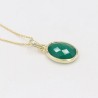 Green Onyx Pendant, Silver Necklace, Birthstone Pendant, 18k Gold Pendant, Statement Necklace, Green Stone Pendant, Gift for Her