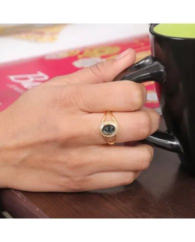 Tourmaline Ring - Gold Plated 925 Sterling Silver Oval Gemstone Jewelry