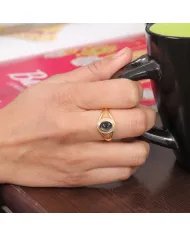 Tourmaline Ring - Gold Plated 925 Sterling Silver Oval Gemstone Jewelry