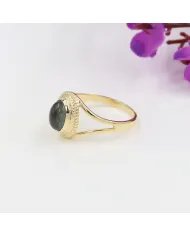 Tourmaline Ring - Gold Plated 925 Sterling Silver Oval Gemstone Jewelry