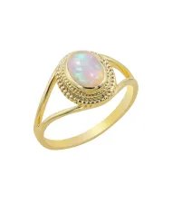 Tourmaline Ring - Gold Plated 925 Sterling Silver Oval Gemstone Jewelry