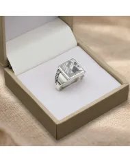 Meteorite Ring - 925 Sterling Silver Handmade Gemstone Unique Jewelry