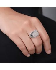 Meteorite Ring - 925 Sterling Silver Handmade Gemstone Unique Jewelry