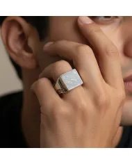 Meteorite Ring - 925 Sterling Silver Handmade Gemstone Unique Jewelry