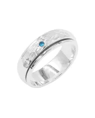 925 Silver Cubic Zirconia Tanzanite Spinner Ring – Fidget Anxiety Relief