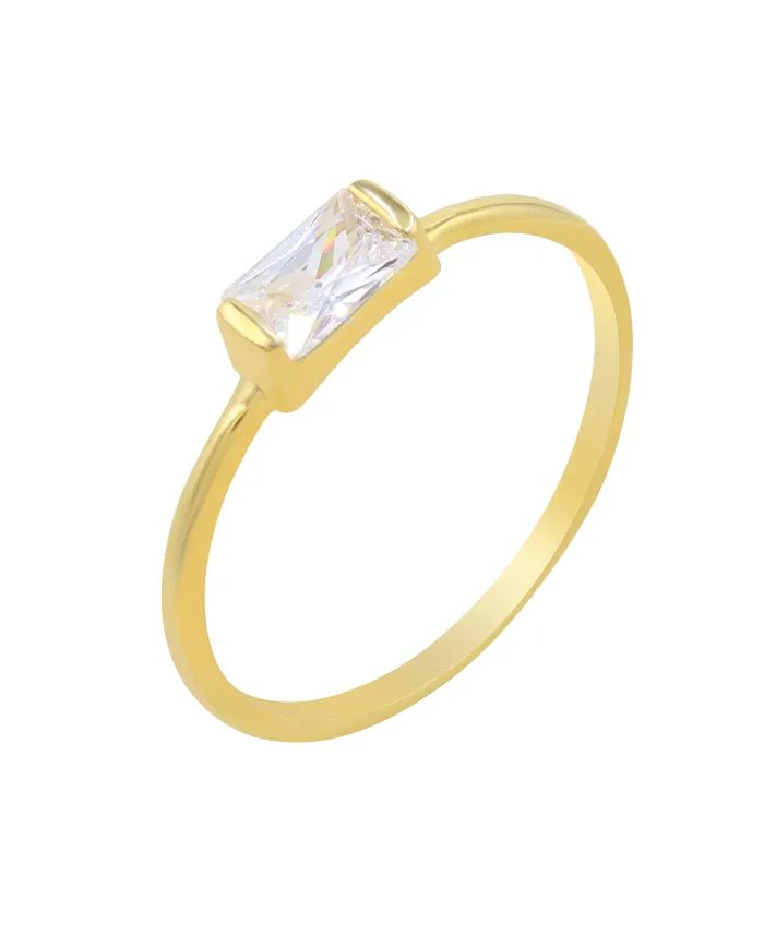 Swarovski Crystal Ring - Gold Plated 925 Sterling Silver Handmade Jewelry