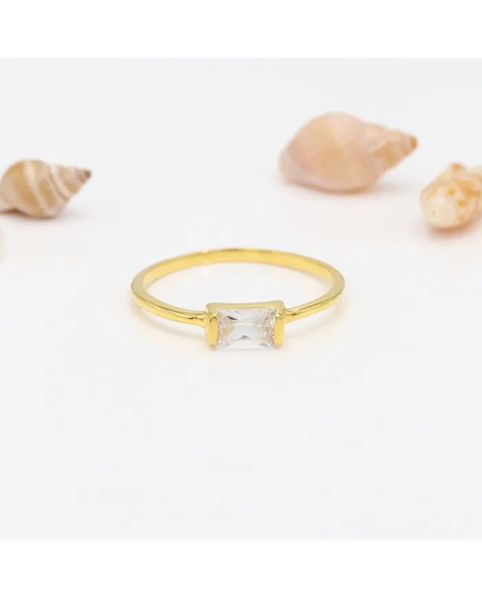 Swarovski Crystal Ring - Gold Plated 925 Sterling Silver Handmade Jewelry