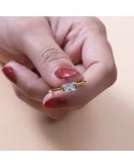 Swarovski Crystal Ring - Gold Plated 925 Sterling Silver Handmade Jewelry