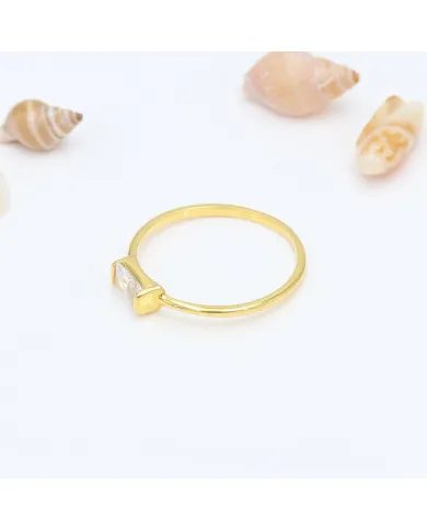 Swarovski Crystal Ring - Gold Plated 925 Sterling Silver Handmade Jewelry