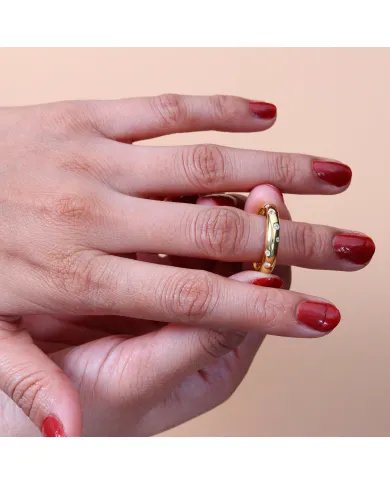 Swarovski Crystal Dot Ring - 925 Sterling Silver Gold Plated Jewelry