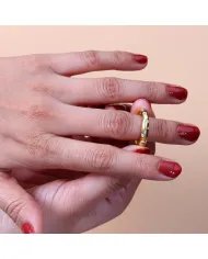 Swarovski Crystal Dot Ring - 925 Sterling Silver Gold Plated Jewelry