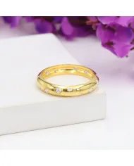 Swarovski Crystal Dot Ring - 925 Sterling Silver Gold Plated Jewelry